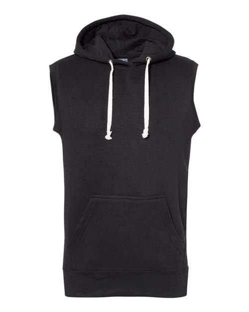 Men's Triblend Sleeveless Hooded Sweatshirt - Solid Black