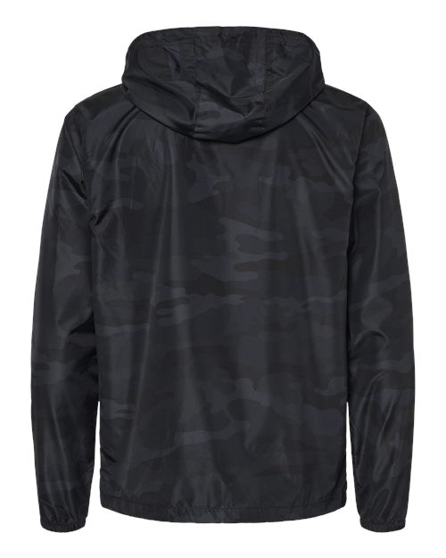 Men's Lightweight Windbreaker Full-Zip Jacket - Black Camo