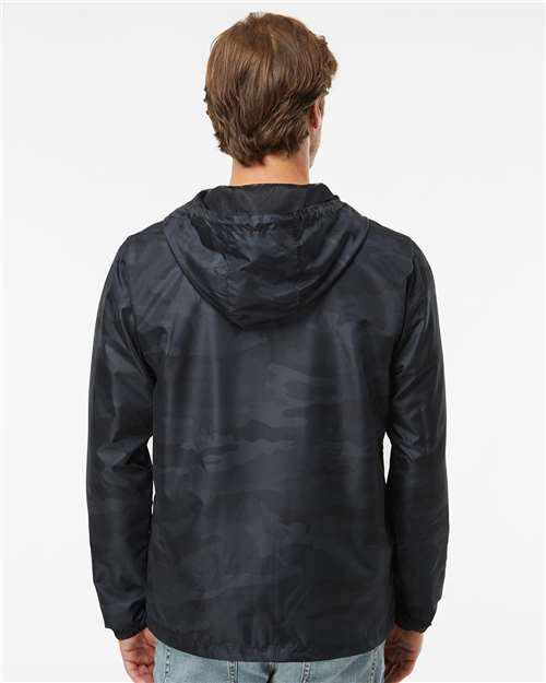 Men's Lightweight Windbreaker Full-Zip Jacket - Black Camo