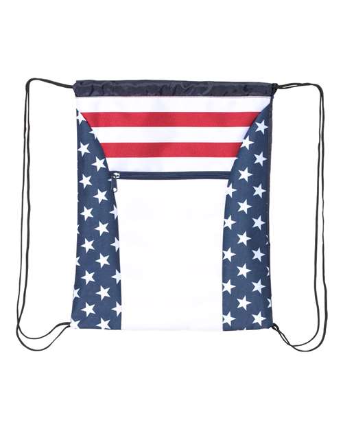 Americana Drawstring Bag - Red/ White/ Blue