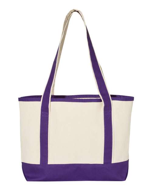 20L Small Deluxe Tote - Natural/ Purple