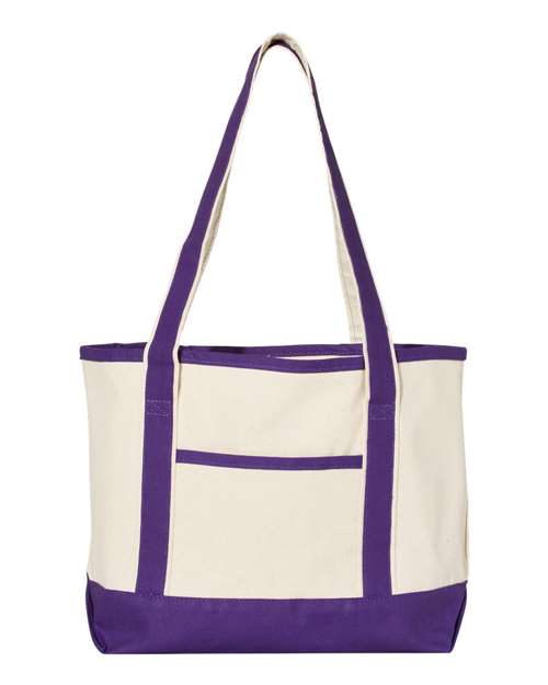 20L Small Deluxe Tote - Natural/ Purple