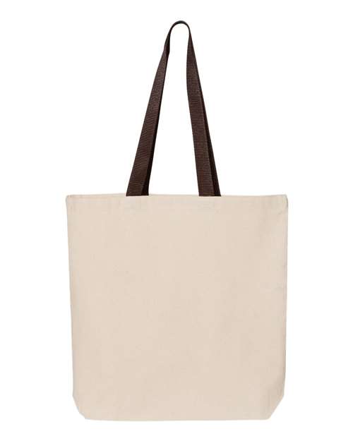 11L Canvas Tote with Contrast-Color Handles - Natural/ Chocolate