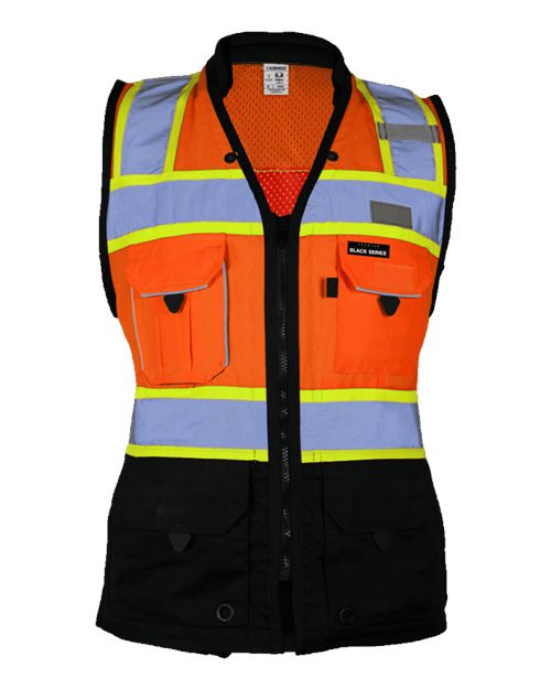 Women's Premium Black Series® Heavy Duty Surveyors Vest - Orange