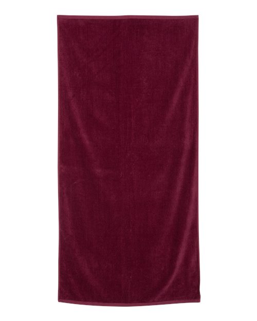 Velour Beach Towel - Maroon