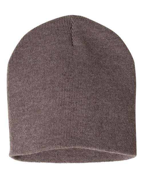 8" Beanie - Heather Brown