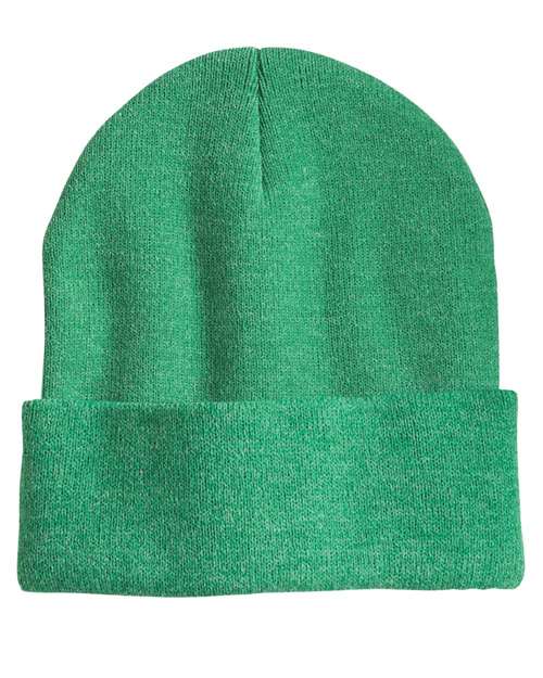 12" Solid Cuffed Beanie - Heather Kelly