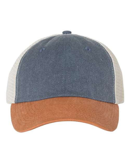 Pigment-Dyed Trucker Cap - Navy/ Texas/ Stone