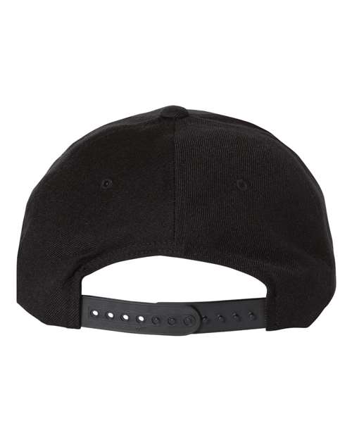 Premium Five-Panel Curved Bill Snapback Cap - Black