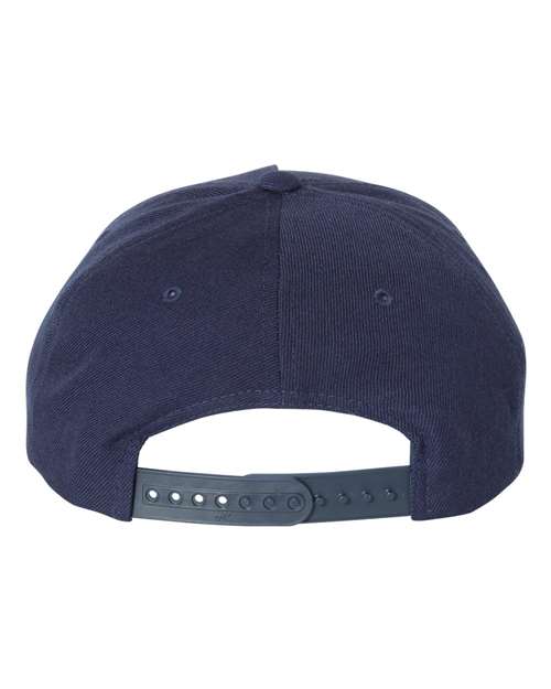 Premium Five-Panel Curved Bill Snapback Cap - Navy