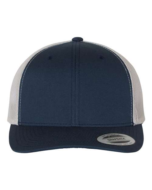 Retro Trucker Cap - Navy/ Silver