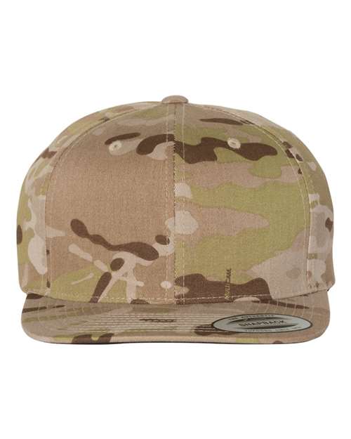 Premium Flat Bill Snapback Cap - Multicam Arid