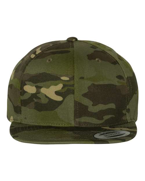 Premium Flat Bill Snapback Cap - Multicam Tropic