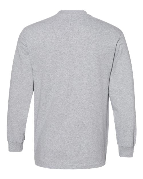 Unisex Heavyweight Cotton Long Sleeve Tee - Heather Grey