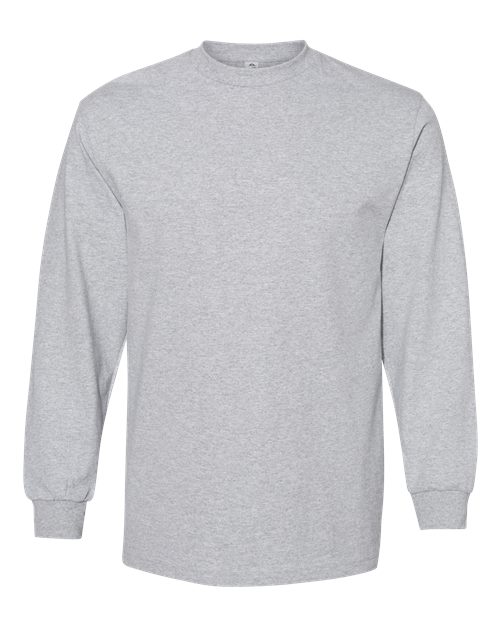 Unisex Heavyweight Cotton Long Sleeve Tee - Heather Grey