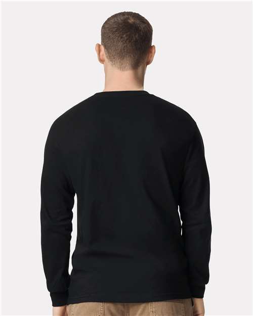 Unisex Heavyweight Cotton Long Sleeve Tee - Black