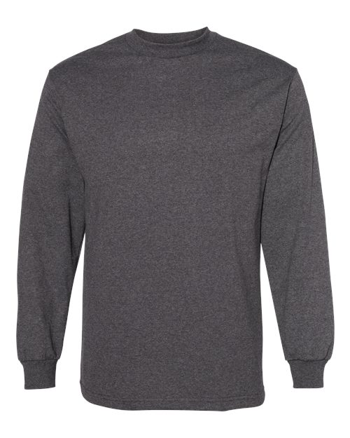 Unisex Heavyweight Cotton Long Sleeve Tee - Heather Charcoal