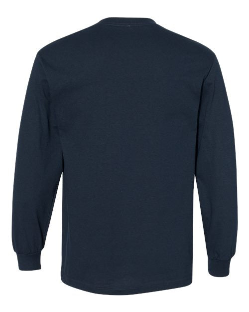 Unisex Heavyweight Cotton Long Sleeve Tee - True Navy