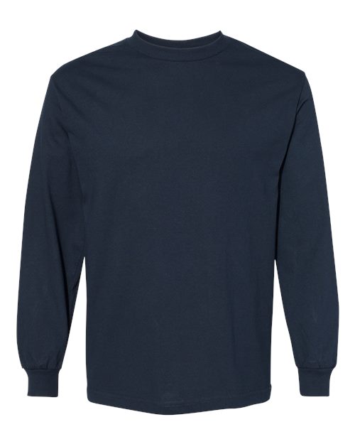 Unisex Heavyweight Cotton Long Sleeve Tee - True Navy