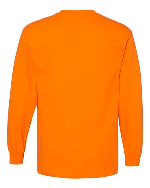 Unisex Heavyweight Cotton Long Sleeve Tee - Orange