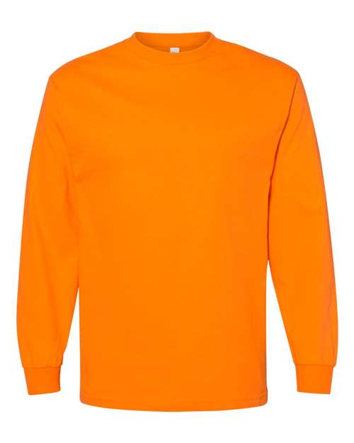 Unisex Heavyweight Cotton Long Sleeve Tee - Orange