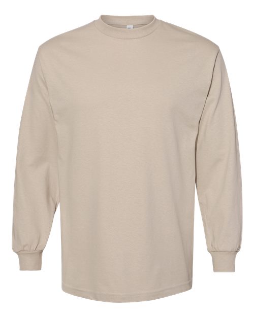 Unisex Heavyweight Cotton Long Sleeve Tee - Sand