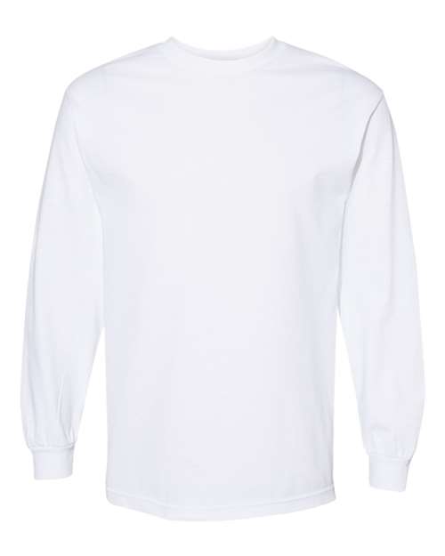 Unisex Heavyweight Cotton Long Sleeve Tee - White