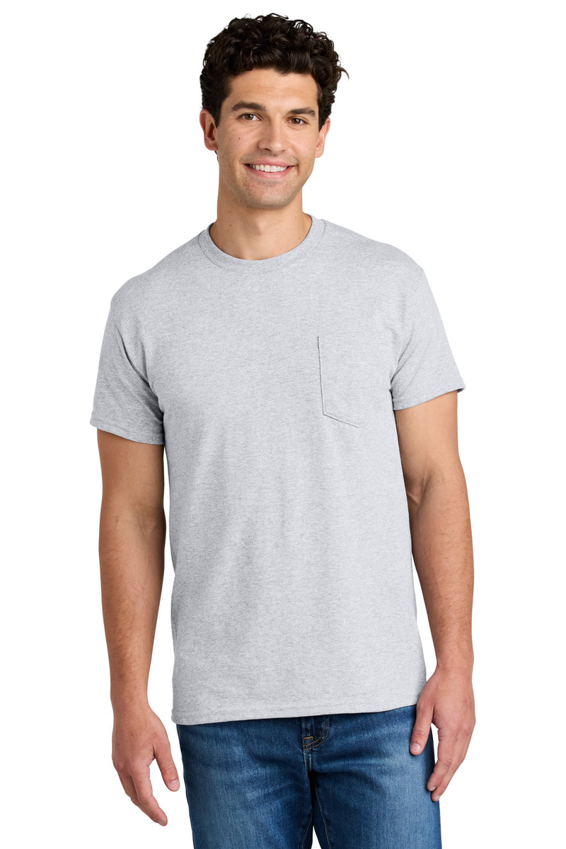 Gildan - DryBlend 50 Cotton/50 Poly Pocket T-Shirt - Ash Grey