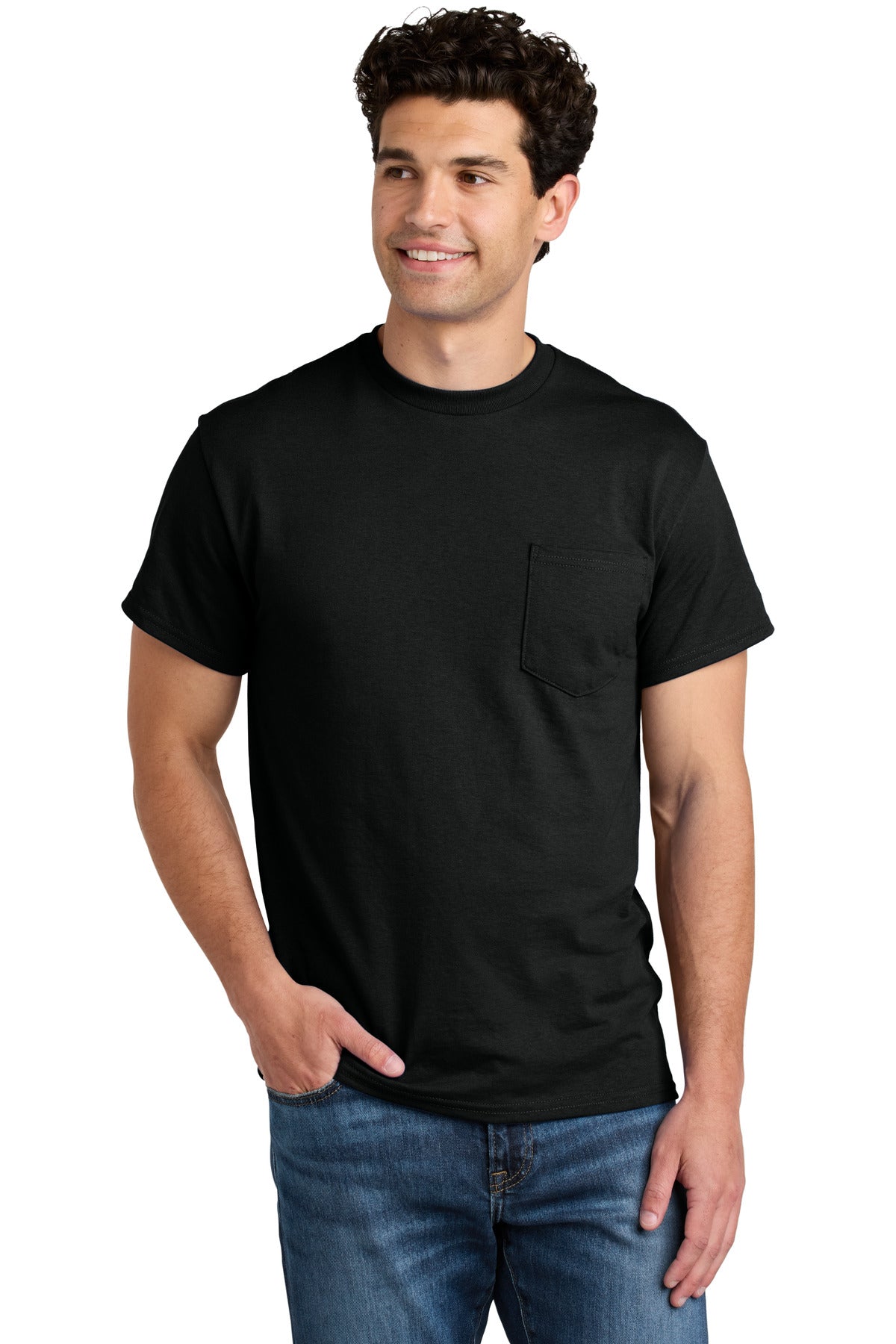 Gildan - DryBlend 50 Cotton/50 Poly Pocket T-Shirt - Black