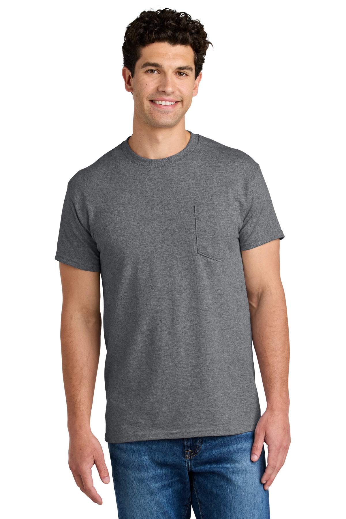 Gildan - DryBlend 50 Cotton/50 Poly Pocket T-Shirt - Graphite Heather