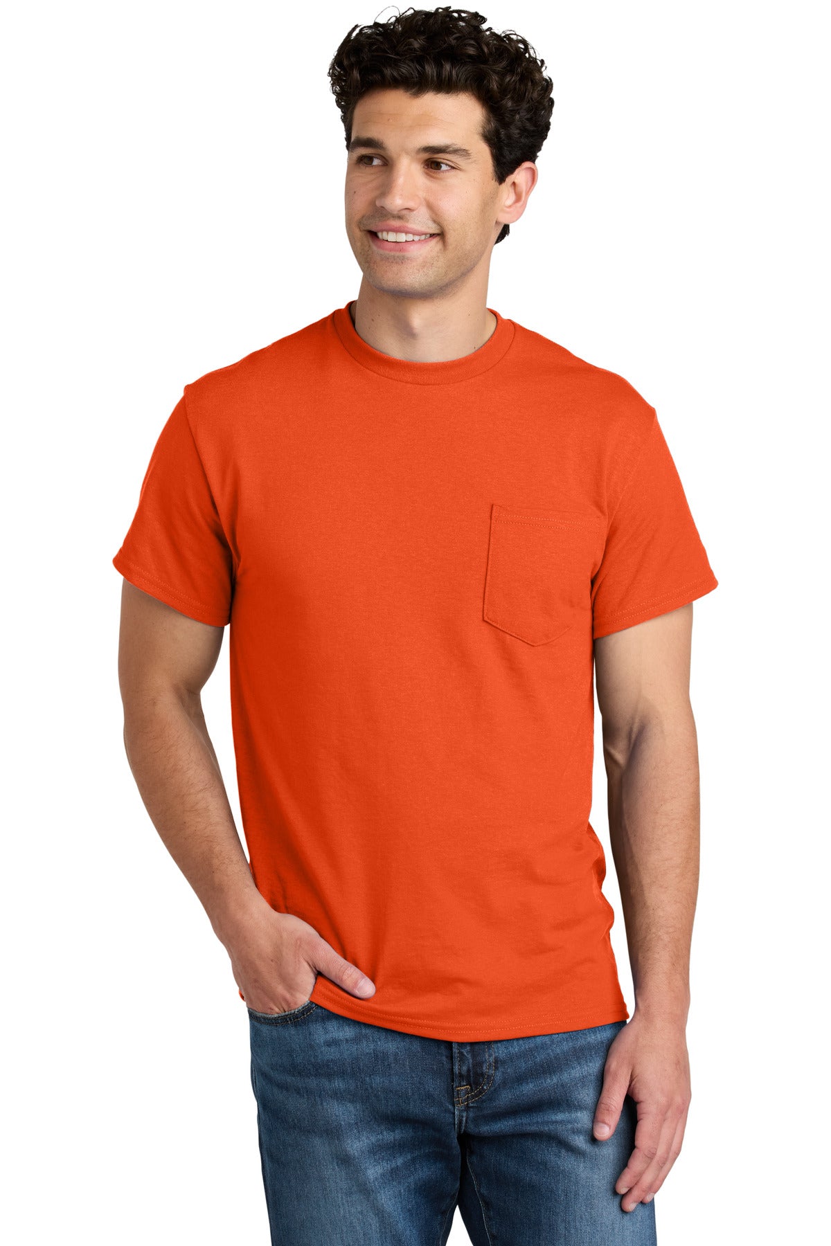 Gildan - DryBlend 50 Cotton/50 Poly Pocket T-Shirt - Orange