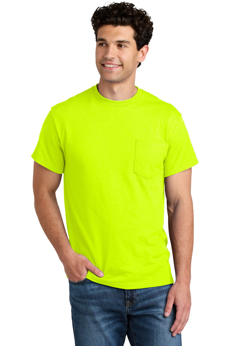 Gildan - DryBlend 50 Cotton/50 Poly Pocket T-Shirt - Safety Green
