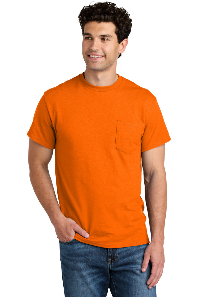 Gildan - DryBlend 50 Cotton/50 Poly Pocket T-Shirt - S. Orange