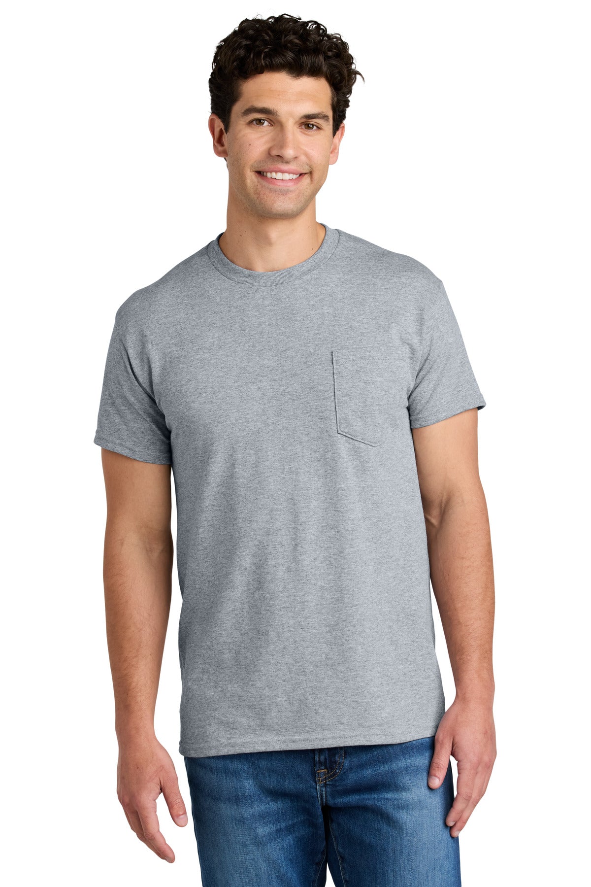 Gildan - DryBlend 50 Cotton/50 Poly Pocket T-Shirt - Sport Grey