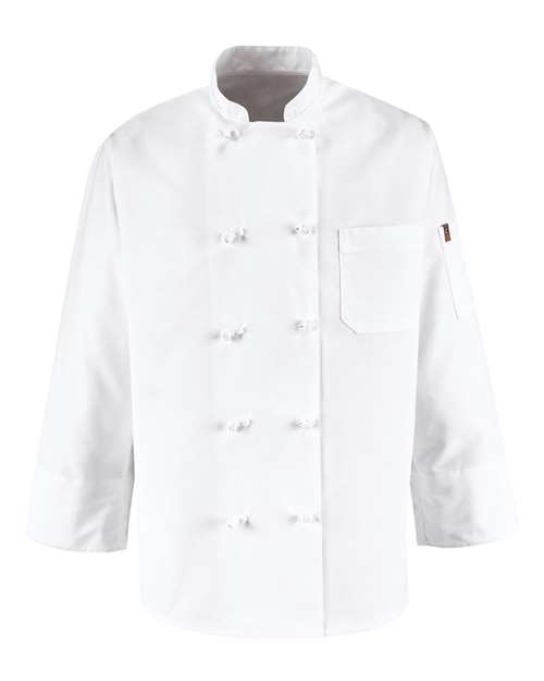 Ten Knot Button Chef Coat - White