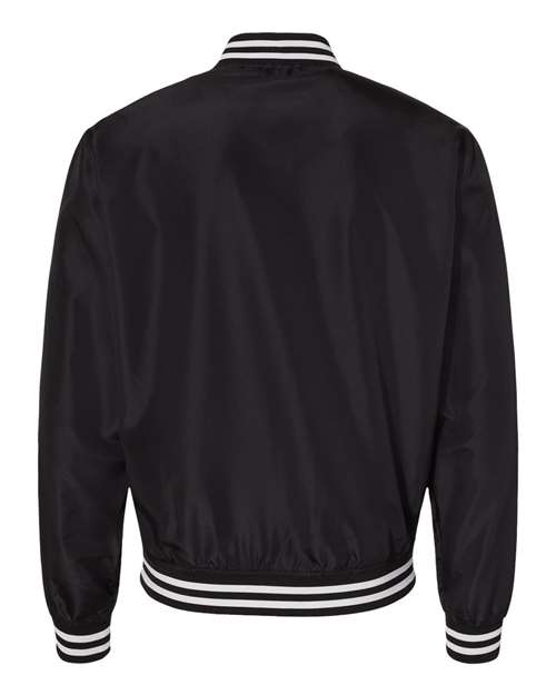 Unisex Lightweight Bomber Jacket - Black/ White Stripe
