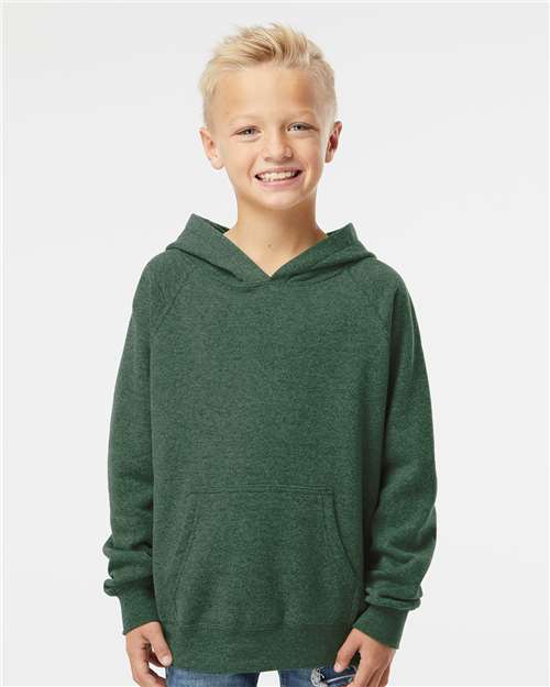 Youth Lightweight Special Blend Raglan Hooded Sweatshirt - Moss