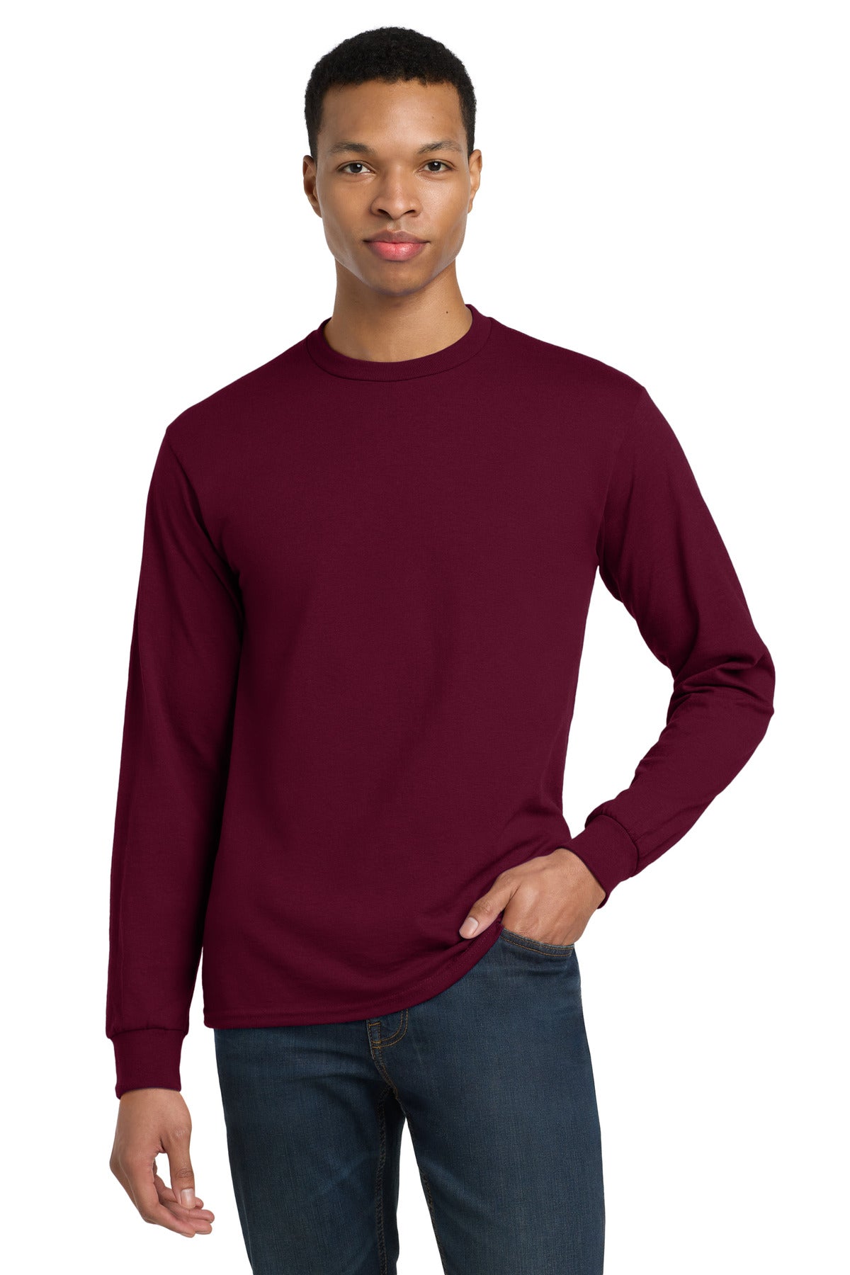 Gildan - DryBlend 50 Cotton/50 Poly Long Sleeve T-Shirt - Maroon