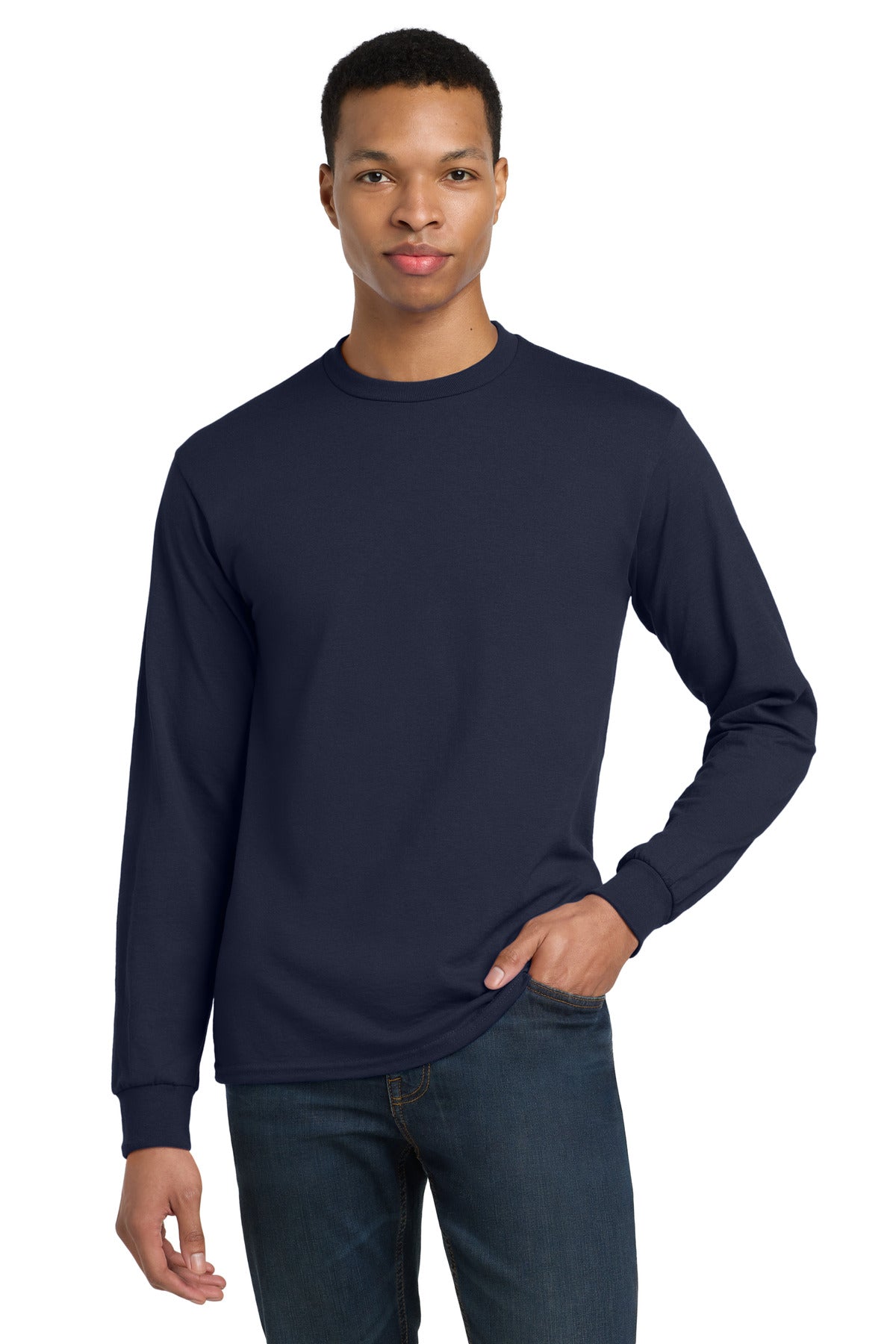 Gildan - DryBlend 50 Cotton/50 Poly Long Sleeve T-Shirt - Navy