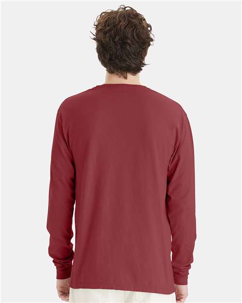 Unisex Garment-Dyed Long Sleeve T-Shirt - Cayenne