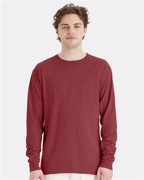 Unisex Garment-Dyed Long Sleeve T-Shirt - Cayenne