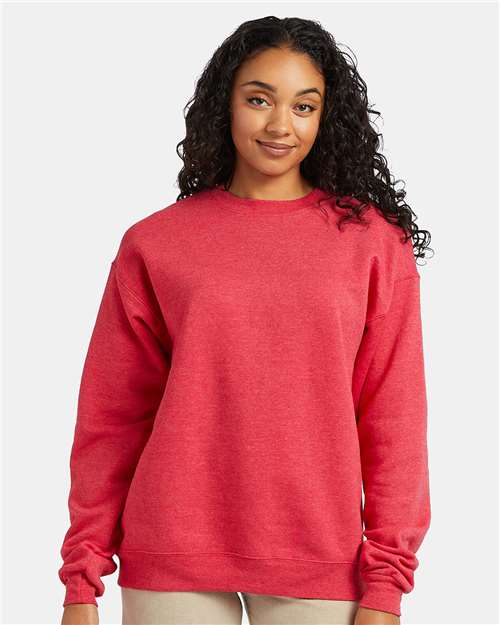 Unisex EcoSmart® Crewneck Sweatshirt - Heather Red