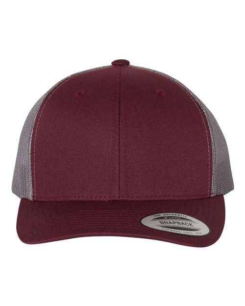 Retro Trucker Cap - Maroon/ Grey