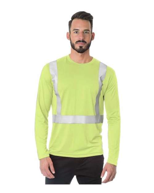 Men's USA-Made Hi-Visibility Long Sleeve Performance T-Shirt - Lime Green