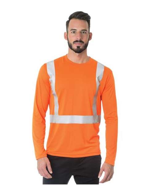 Men's USA-Made Hi-Visibility Long Sleeve Performance T-Shirt - Orange