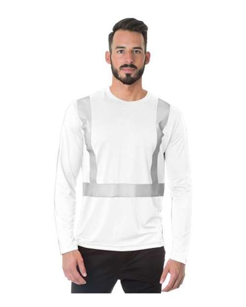 Men's USA-Made Hi-Visibility Long Sleeve Performance T-Shirt - White
