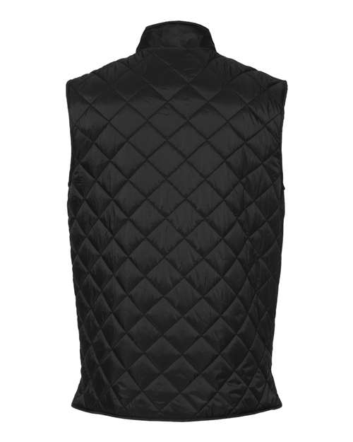 Men's Vintage Diamond Quilted Vest - Black