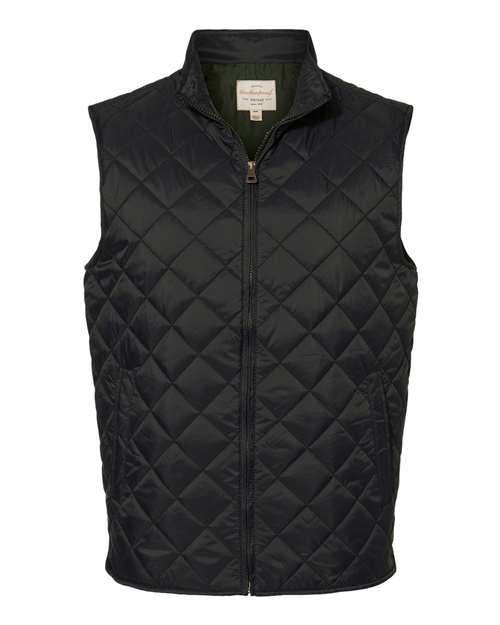 Men's Vintage Diamond Quilted Vest - Black