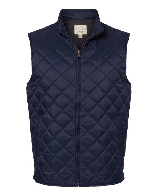 Men's Vintage Diamond Quilted Vest - Navy