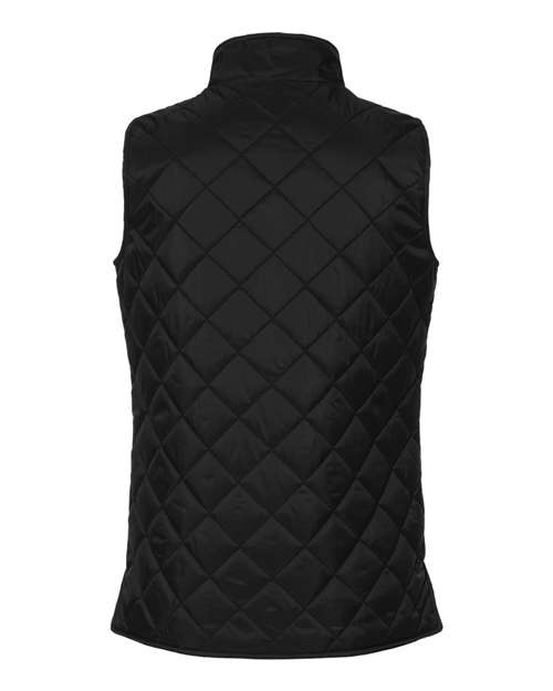 Women's Vintage Diamond Quilted Vest - Black